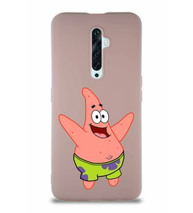 Oppo Reno 2Z Soft Premier Kapak Patrick Yıldız Tasarımlı Silikon Kılıf - Pudra (Şeffaf)