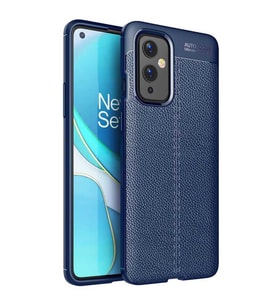 One Plus 9 Kılıf Deri Tarzı Niss Silikon Case (Lacivert)