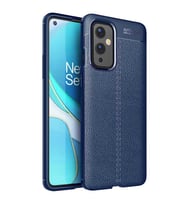 One Plus 9 Kılıf Deri Tarzı Niss Silikon Case (Lacivert)