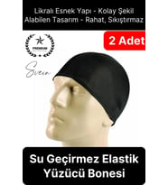 2'li Her Saça Uygun Su Geçirmez Bez Bone Likralı Yüzücü Deniz Havuz Elastik Unisex Kulak Korumalı
