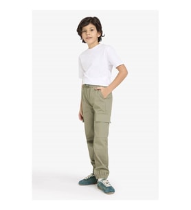 Defacto Kargo Jogger Gabardin Haki Erkek Çocuk Pantolon G6424A8/KH202