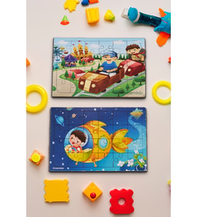 Okul Öncesi Başlangıç Yapboz Lunapark Maceram ve Gizemli Uzay Ahşap Puzzle Set