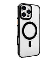iPhone 16 Pro Max Gleam Pc Sert Magsafe Kılıf - Şeffaf-siyah