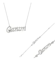 925 Ayar Gümüş Canım Yazılı Kalp Set