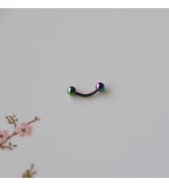 8 mm Cerrahi Çelik Hologram Renkli İki Ucu Top Piercing Tragus Helix Conch Lob Daith (Çok Renkli)