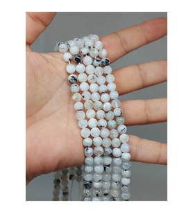 Bileklik Boy Ay Taşı Yarım Dizi 6mm (51346) (18CM UZUNLUĞUNDADIR)