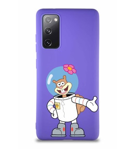 Samsung Galaxy S20 FE Soft Premier Kapak Sandy Tasarımlı Silikon Kılıf - Mor (Şeffaf)