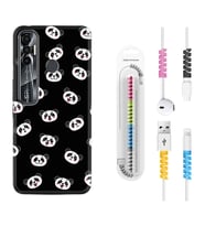 Tecno Spark 6 6 Go 8C 8 Pro 7 7 Pro Kılıf Kablo Koruma Spiral Silikon Panda Suratları 1773