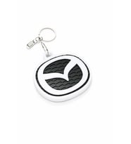 3D Baskı Mazda Logo Anahtarlık – Petek Desenli Premium Araba Anahtarlığı  Siyah Beyaz Otomotiv Aksesuar
