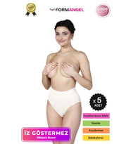#SlipKorse Seamless Dikişsiz Karın Sıkılaştıran Şekillendirici Karın Toparlayıcı Slip Korse - 5 Adet (Ten)