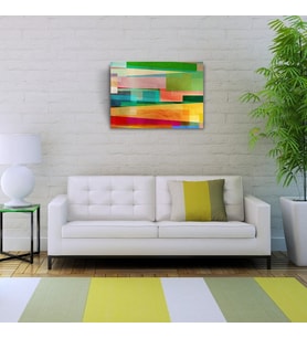 Pastel Tonlarda Şeritler Kanvas Tablo 50 x 70