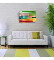 Pastel Tonlarda Şeritler Kanvas Tablo 50 x 70