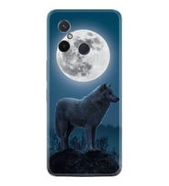 Xiaomi Redmi 12C Kılıf Resimli Desenli Silikon Platinium Series Moon Wolf 1820