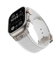 Apple Watch 7 45mm Uyumlu Kordon Silikon Spor Görünümlü Zore KRD-113 Kayış (Beyaz)