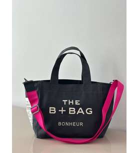 The B+Bag Bonhèur El ve Omuz Çantası Mumlu Kanvas Çanta (Antrasit) (Fuşya)