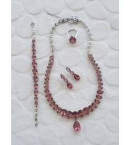 Sultanit Taşlı Gerdanlıklı Bileklikli Gümüş Set