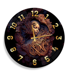 Başak Burcu Cam Saat - 40 cm