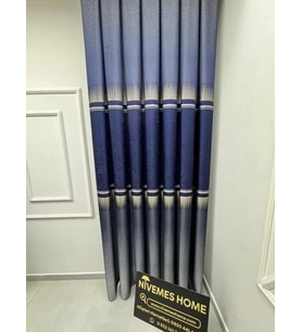 NİVEMESHOME NİLÜFER V -517 LACİVERT 1/3 PİLELİ FON PERDE APM