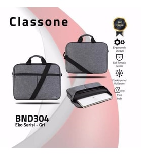 Classone BND304 15,6 inç Notebook Gri Notebook Çantası