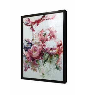Tablosan Modern Çiçek Çerçeveli Cam Tablo