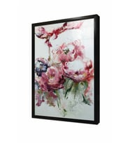 Tablosan Modern Çiçek Çerçeveli Cam Tablo