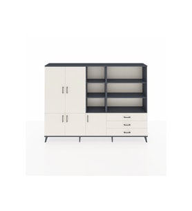Arges Dolap 11 Raflı 3 Çekmeceli 5 Kapaklı 220x30x163 Antrasit-Aytaşı