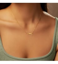Kişiye Özel 925 Ayar Gümüş Makas Figürlü Kolye (Gold)