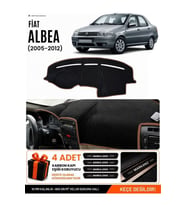 FIAT ALBEA (2005-2012) Uyumlu Torpido Örtüsü Torpido Kılıfı - Siyah Kahverengi