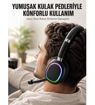 Northcity Bluetooth 5.0 RGB Işıklı Kablosuz Mikrofonlu Kulak Üstü Kulaklık