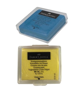 Sarı Mavi Hamur Silgi Kutulu 1 Paket Faber Hamur Silgi Çizim Silgisi Yoğrulabilir Silgi Plastik Kutulu