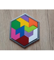 Alvera Altıgen Tangram Puzzle – 3D Baskı Renkli Zeka ve Eşleştirme Oyunu