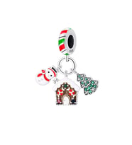 Kardan Adam, Karlı Ev ve Noel Ağacı Sallantılı Charm