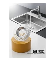 Mey İthalat® Evye Süzgeci 7.1 cm Paslanmaz Çelik - Mutfak Lavabo Gider Süzgeci Seti Tıkanma Önleyic