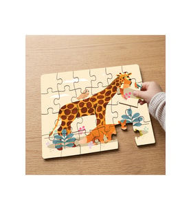 Sevimli Hayvanlar Tasarımlı 24 Parça Ahşap Çocuk Puzzle MPK0233
