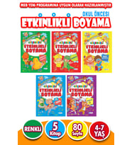 Okul Öncesi Eğitici Etkinlikli Boyama Seti 5 Kitap 80 Sayfa (Çok Renkli)