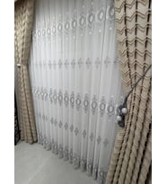 NİVEMESHOME SERAP GÜMÜŞ 1/3 PİLELİ BAMBU TÜL PERDE