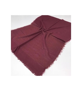 Düz Renk Cotton Seri Şal Eşarp Askısı ile Birlikte 75x200 cm Bordo-75x200