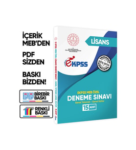 2026 MEB ÖZEL EKPSS Lisans 15li Deneme Fasikül Paketi (A4 Büyük Boyutlu Renkli Baskı Güncel)