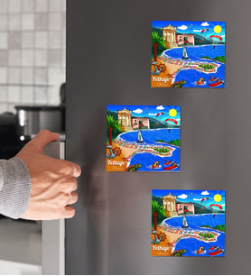 Fethiye Tasarımlı 3'lü Ahşap Magnet