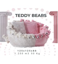 Most Teddy Kids Pro Ayıcıklı Peluş Kumaş Döner Berjer (Evinize Teslim) (Pembe-Beyaz)