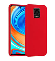 Xiaomi Redmi Note 9S İçi Kadife Silikon Kılıf Kırmızı