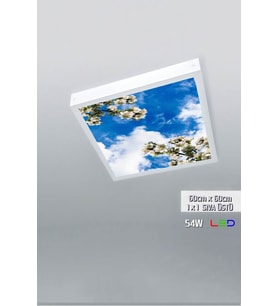 1x1-tekli-60x60-tavana Yapışık Led Panel-54w-sıva Üstü-kolay Montaj-erik Dalları- Led