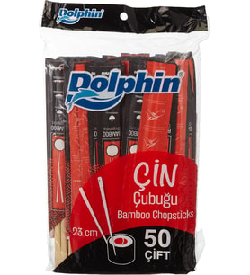 Lexroo Dolphin Çin Yemek Çubuğu-Chopsticks 23cm 50 Çift