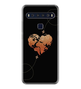 TCL 10L 10 Plus 10SE 20E 20SE 30SE L7 Kılıf Desemli Silikon Plane Heart 1721