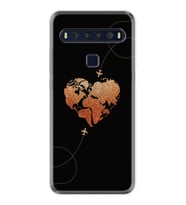 TCL 10L 10 Plus 10SE 20E 20SE 30SE L7 Kılıf Desemli Silikon Plane Heart 1721
