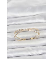 Pirinç Gold Renk Baget Zirkon Taşlı Kadın Bileklik 5886 - HPSBYI5693-3881