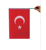 10'lu Paket 23 Nisan Bayrak Seti - Alpaka Kumaş, Saplı Türk Bayrağı 20x30cm, Okul Süslemeleri İçin (Kırmızı-Beyaz)