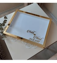 30x40 Cm Yeni Trend Gold Pleksi Kaplı Çerçeve! Gül Kutusu! Yatay Model