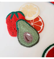 Miknitting, 4lü Meyve Temalı Bardak Altlığı,  4 adet  Dekoratif bardak altlığı, Punch Bardak altlığı, Elişi Bardak Altlığı, Bardak Altlığı Takımı