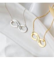 Kişiye Özel 925 Ayar Gümüş Sonsuzluk İsim Kolye (Gold)